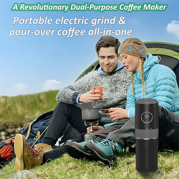 Portable Electric Coffee Grinder and Brewing Kit, Conical Burr Mini Grinder - Image 2