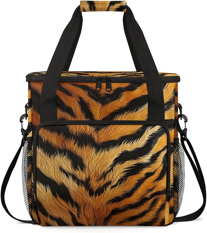 Tiger Print Coffee Maker Carring Bag, Large Insulated Storage Organizer Case by Home