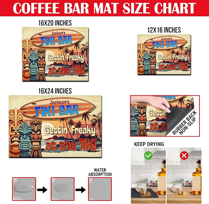 THUYPT Personalized Tiki Bar Mat, Dish Drying Mat - Image 2