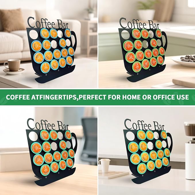 KingLive K Cups Holder Coffee Pod Holder Display, Coffee Bar Design Metal Stand - Image 8