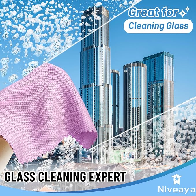 Niveaya 24 Pcs Fish Scale Streak Free Miracle Cleaning Cloth Easy Clean - Image 3