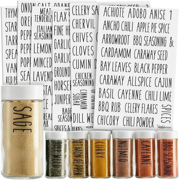Talented Kitchen Spice Labels Stickers by TalentedKitchen