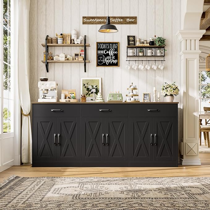 HOSTACK 71" Large Sideboard Buffet Cabinet - Image 5