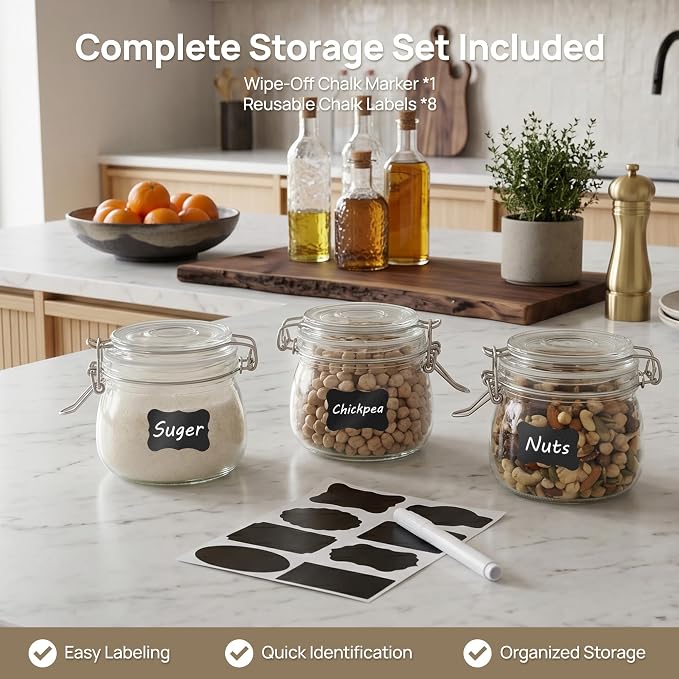 Vtopmart 3 Pack 16oz Short Glass Jars - Image 5