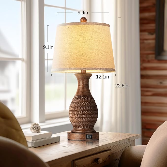 PARTPHONER Table Lamps Set of 2, Bedside Touch Lamp - Image 5