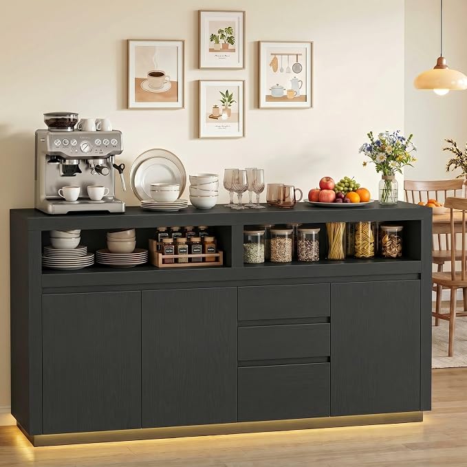 FOTOSOK 63" Sideboard Buffet Cabinet by FOTOSOK