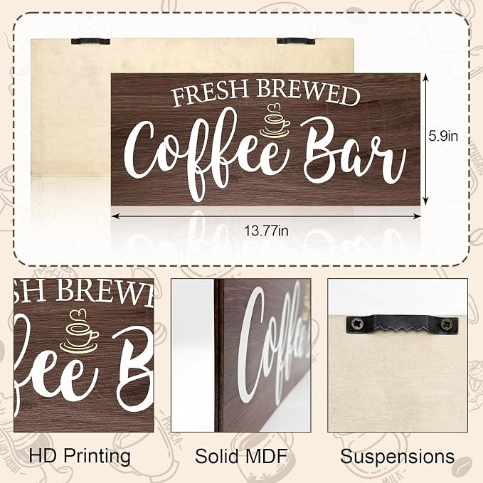 Rustic Coffee Bar Sign Wall Decor - Image 2