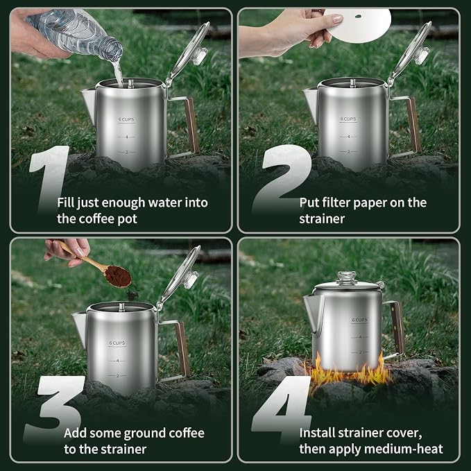 Coffee Percolator with 100pcs Coffee Filters - Image 5