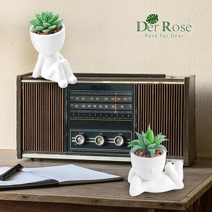 Der Rose Set of 2 Fake Plants Artificial Succulent Plants - Image 6