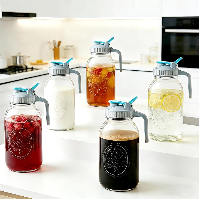 Mason Jar Cold Brew Coffee Maker 64 OZ Wide Mouth Cold Brew Pitcher - Image 8