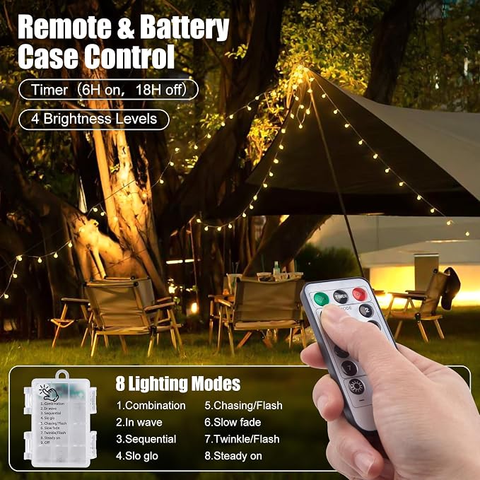 Minetom 2 Pack Globe String Lights Battery Operated, Totally 120 LED Fairy - Image 3