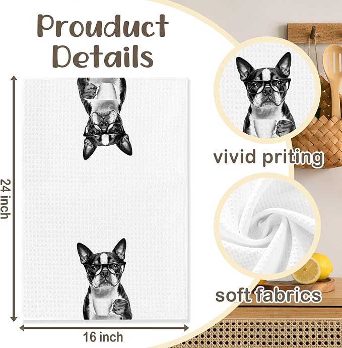 Funny Boston Terrier Kitchen Towels, Dog Kitchen Accessories, Dog Chef Gifts - Image 6