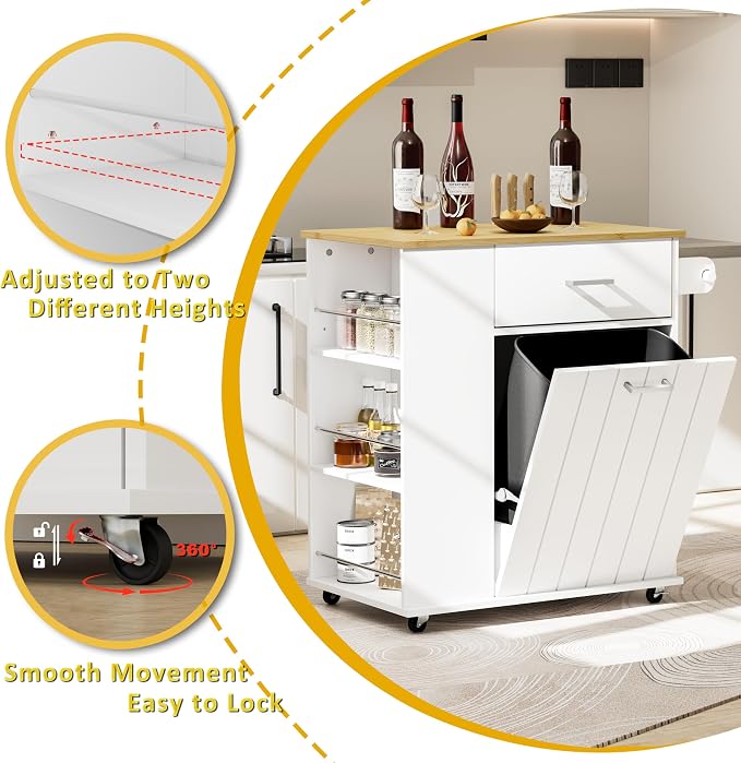 HQZX Rolling Kitchen Island - Image 3