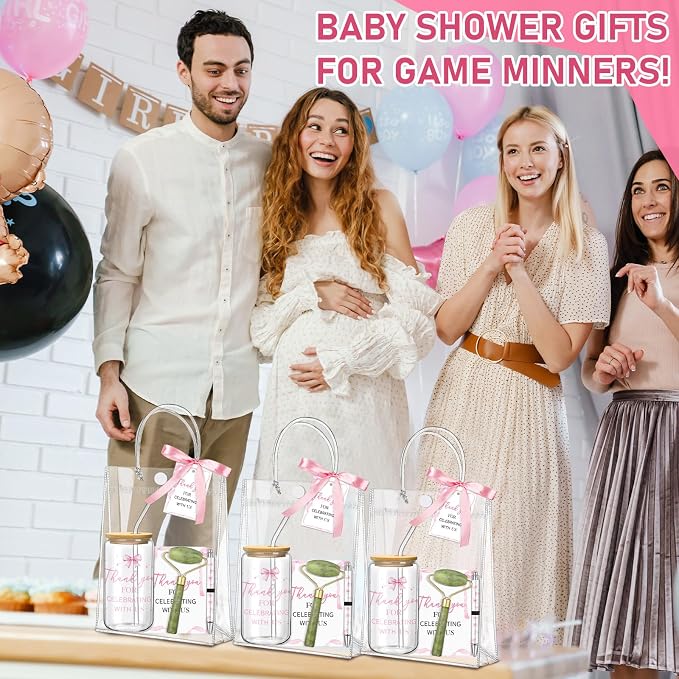 Reallnaive 6 Set Pink Bow Baby Shower Game Prizes - Image 6
