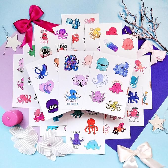 100Pcs Octopus Stickers for Water Bottle and Laptop - Image 8