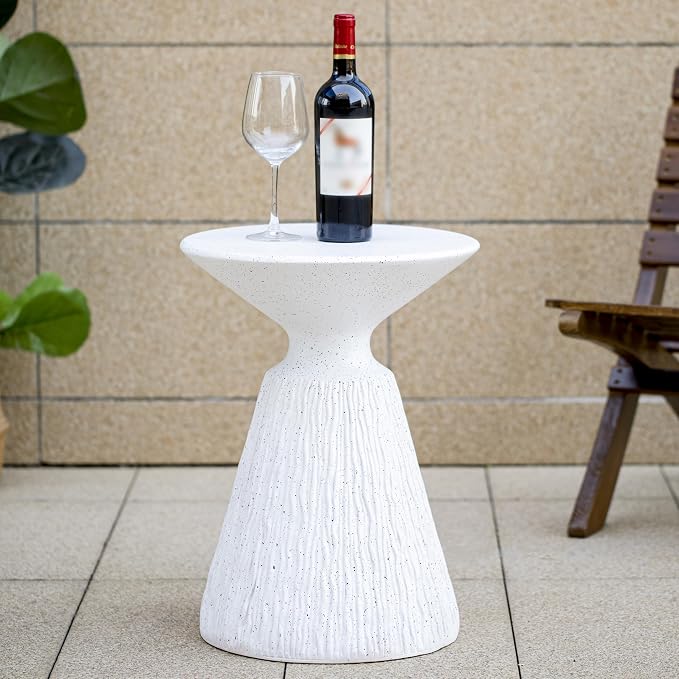 White Marble Speckled Side Table - Image 3