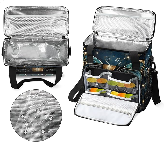 Boho Butterfly Coffee Maker Carring Bag, Large Insulated Storage Organizer Case - Image 3