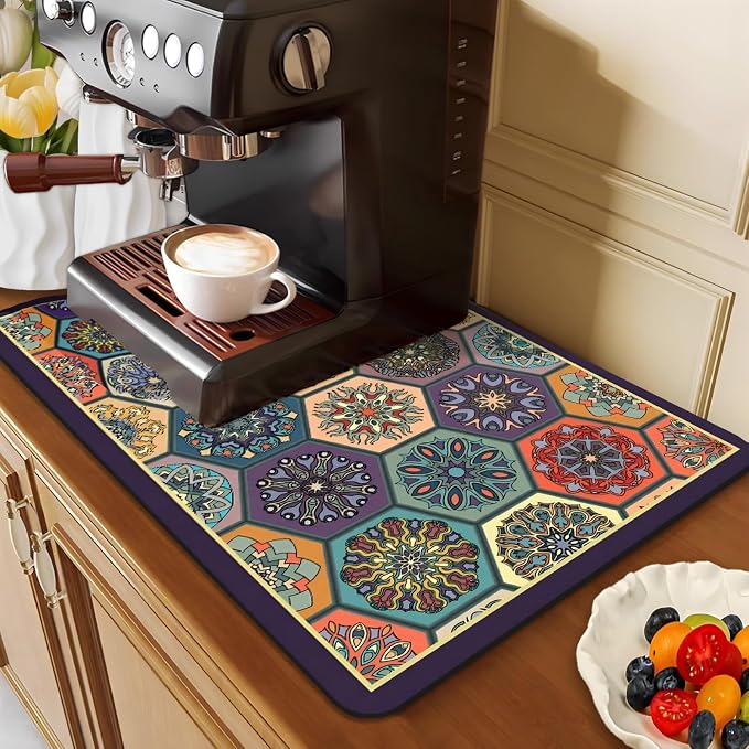 Coffee Mat, 16 x 24 inch Coffee Maker Mat by Vmogeicons
