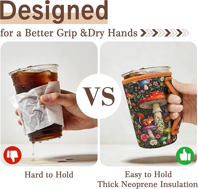 KJQJLY 3 Pack Reusable Iced Coffee Sleeves - Image 3