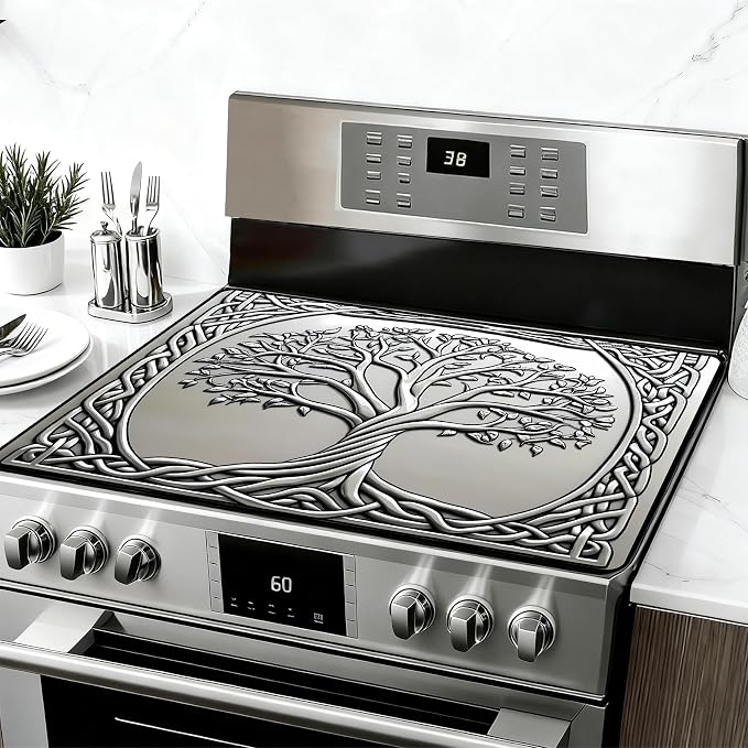 28"x20" Anti-Slip Electric Stove Top Cover Square-Tree Foldable Heat-Resistant by seewan