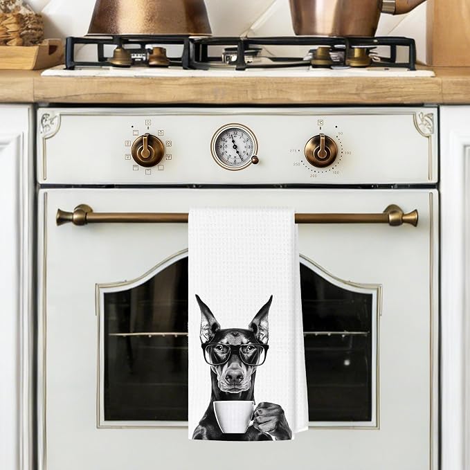 Funny Doberman Kitchen Towels, Dog Kitchen Accessories, Dog Chef Gifts - Image 2