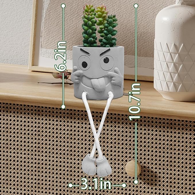 Zerzsy Artificialplant Succulents in Cement Pots - Image 4