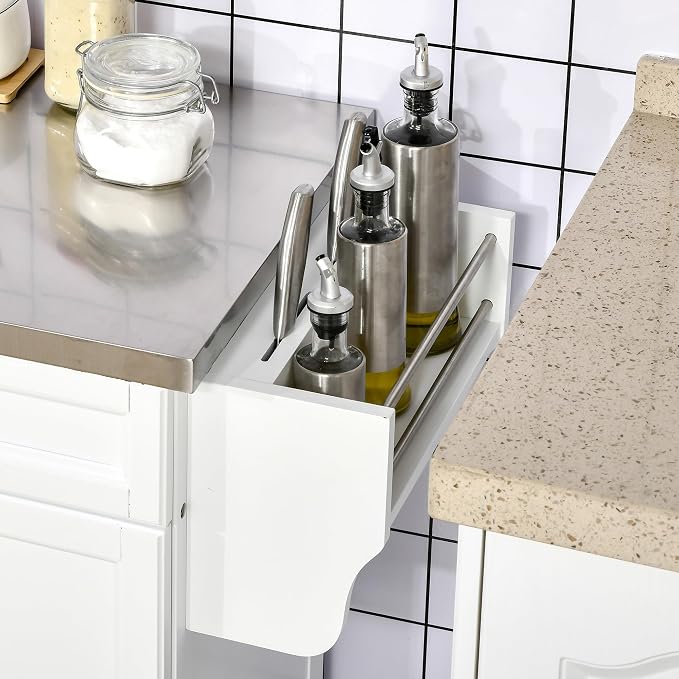 HOMCOM Kitchen Island on Wheels, Rolling Kitchen Cart - Image 8