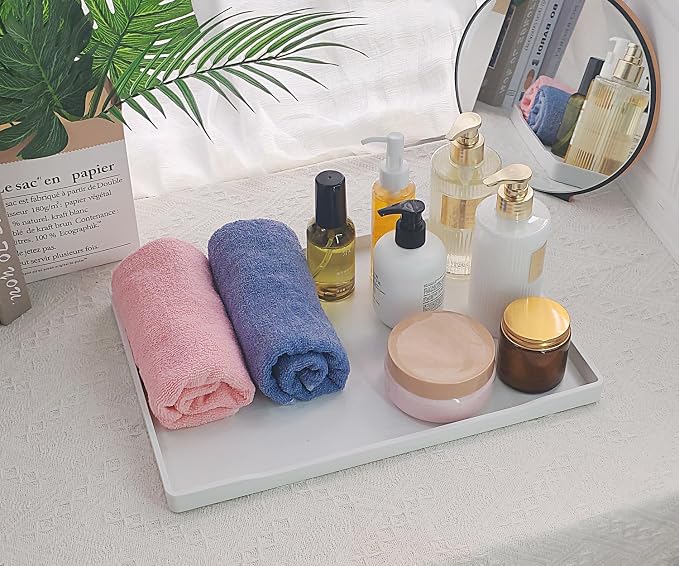 Large White Serving Tray for Gathering Small Items | Serving Accessory - Image 3