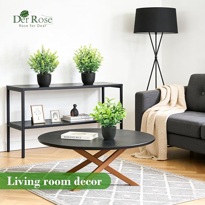 Der Rose 4 Pack Mini Artificial Plants Indoor in Pots Mixed Fake Plants - Image 8