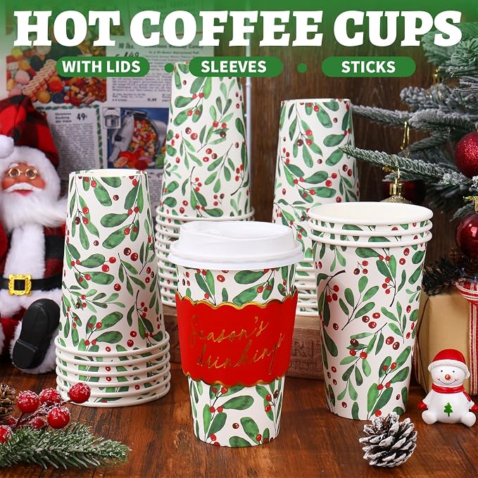 JarThenaAMCS 50Pcs Christmas Coffee Cups - Image 3