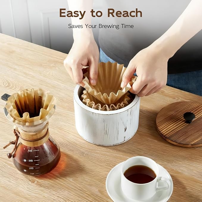 Coffee Filter Holder, Wood Filter Storage Container - Image 6