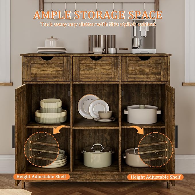 Viaozutis Storage Cabinet, Coffee Bar Cabinet - Image 4