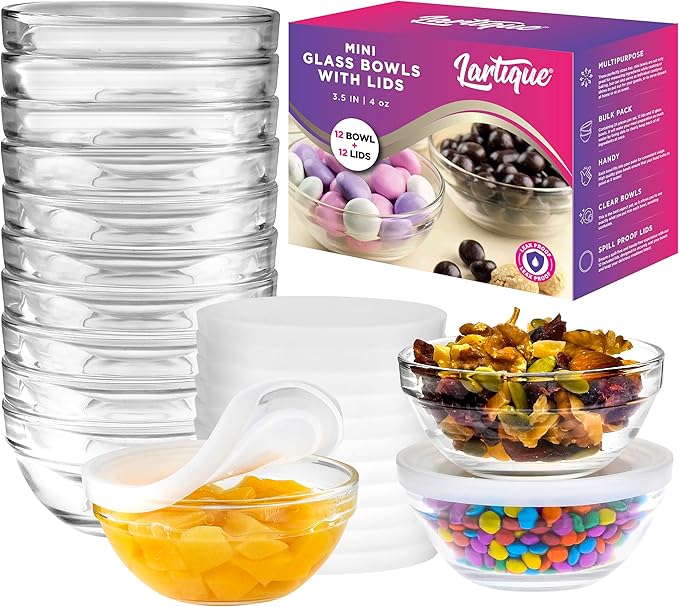 Mini 3.5 Inch Small Glass Bowls by LartiqueUSA