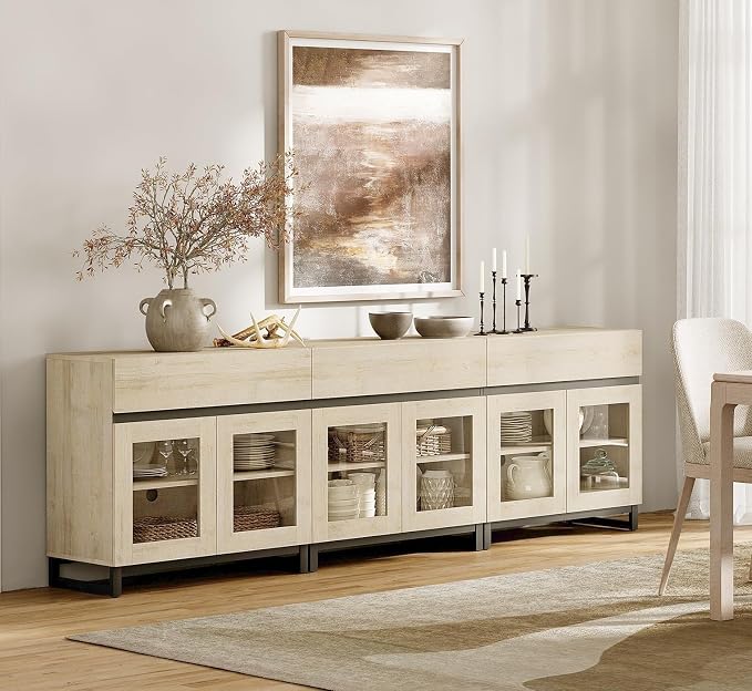 WAMPAT Sideboard Buffet Cabinets, Modern Credenza Sideboard by WAMPAT