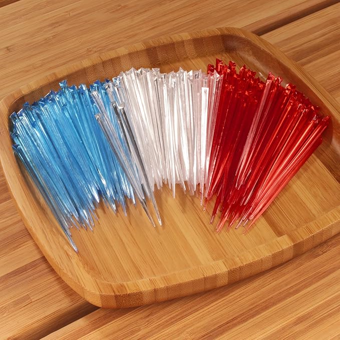 BambooMN - Triangular Prism Plastic Fruit Appetizer Cocktail Pick 3.5" - - Image 4