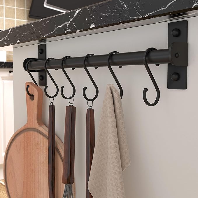 Dseap Kitchen Utensil Holder Hanger, Pot and Pan Rack Wall Mounted, Kitchen Rail - Image 3
