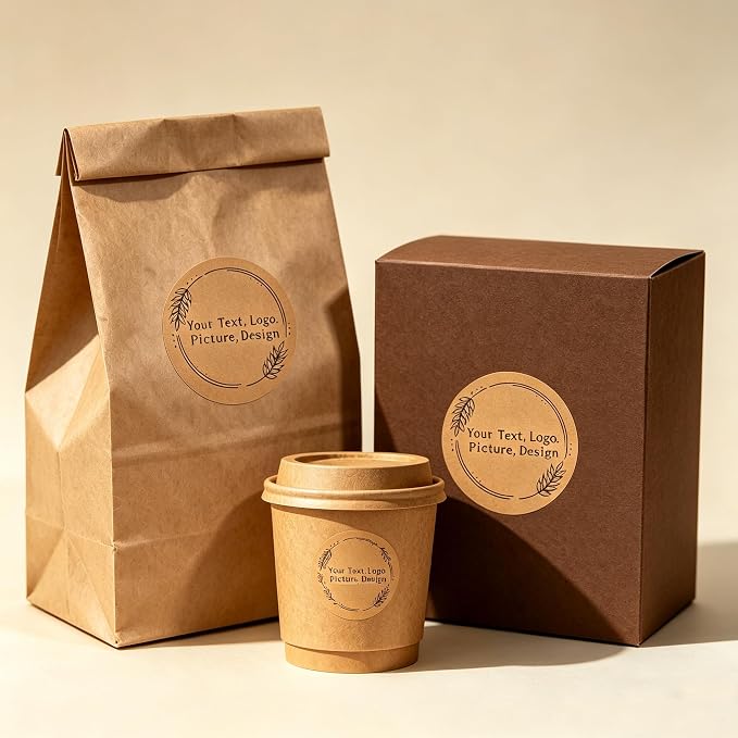 Kraft Paper Custom Stickers Round Labels Personalized - Image 9