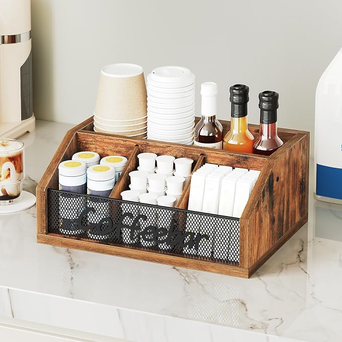 YATINEY Coffee Pod Organizer, Wooden Coffee Bar Organizer - Image 2