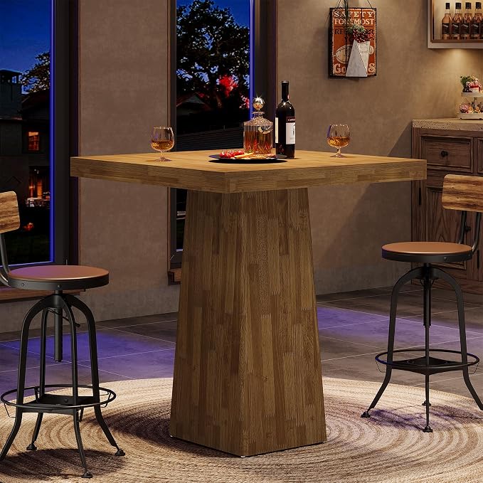 Tribesigns Square Bar Table, 31.5-Inch Small Kitchen Dining Table, Industrial - Image 8