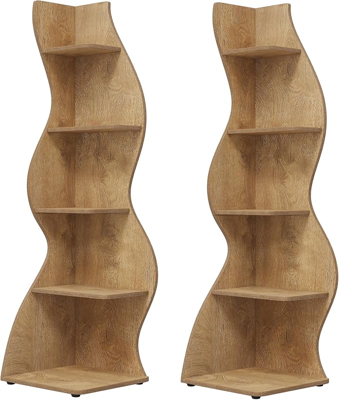 Tribesigns Corner Shelf, Modern 5-Tier Wall Corner Bookshelf, Stylish Corner - Image 7
