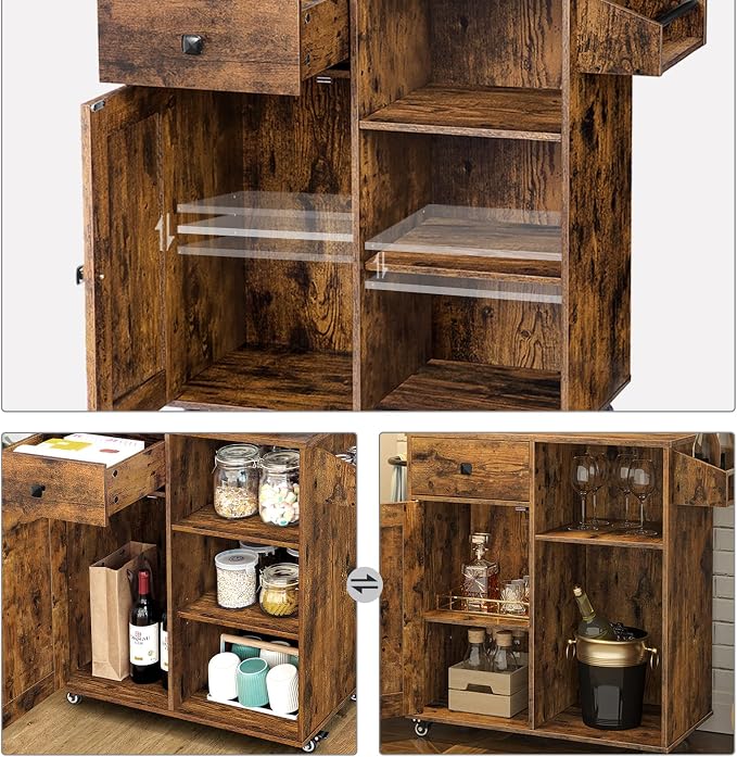 HOOBRO Kitchen Island, Storage Cabinet - Image 3