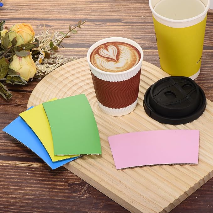 uxcell 100pcs Disposable Coffee Cup Sleeves, Cardboard Cup Sleeves - Image 4