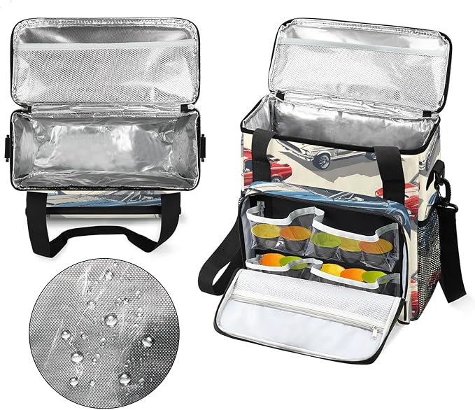 American Racing Car Coffee Maker Carring Bag, Large Insulated Storage Organizer - Image 3