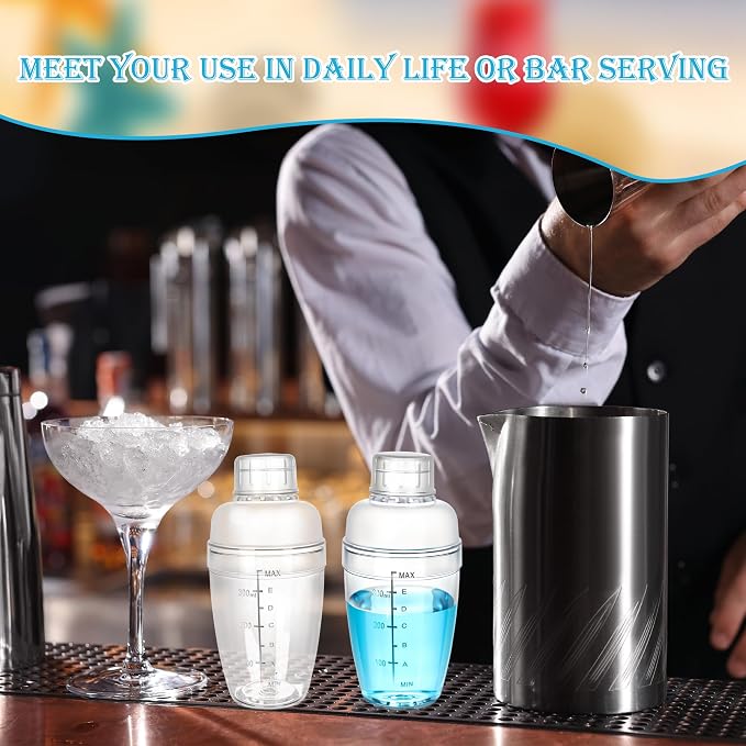 15 Pcs Plastic Cocktail Shaker 350ML/ 12 OZ Clear Plastic Hand Drink Mixer - Image 4