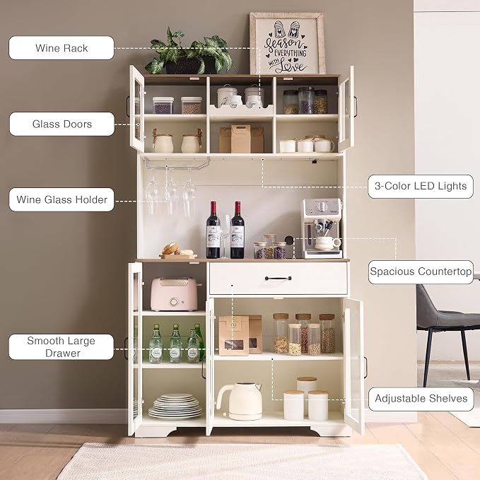 Fatmok 71" Tall Pantry Cabinet - Image 4