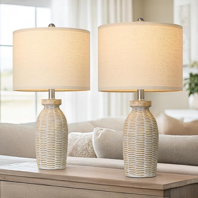 22.75" Table Lamps for Living Room Small Lamps for Bedroom Bedside Lamps Set of - Image 6