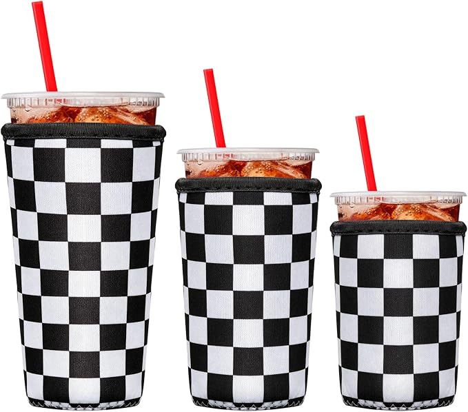 3 Pack Reusable Insulated Neoprene Iced Coffee Cup Sleeve Beverage Holder by Unknown