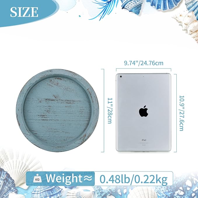 Hanobe Beach Decor Decorative Tray: Farmhouse Coastal Tray - Image 5