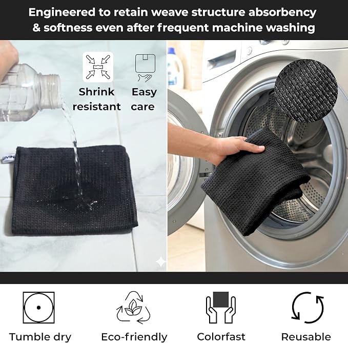 Dark Gray Cotton Cleaning Rags For Housekeeping - Image 5
