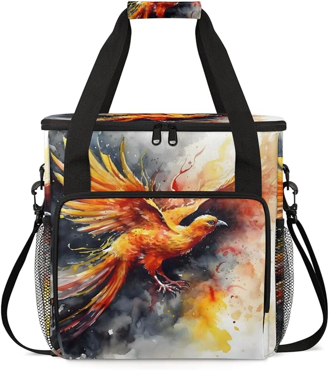 Phoenix Bird Coffee Maker Carring Bag, Large Insulated Storage Organizer Case by Home